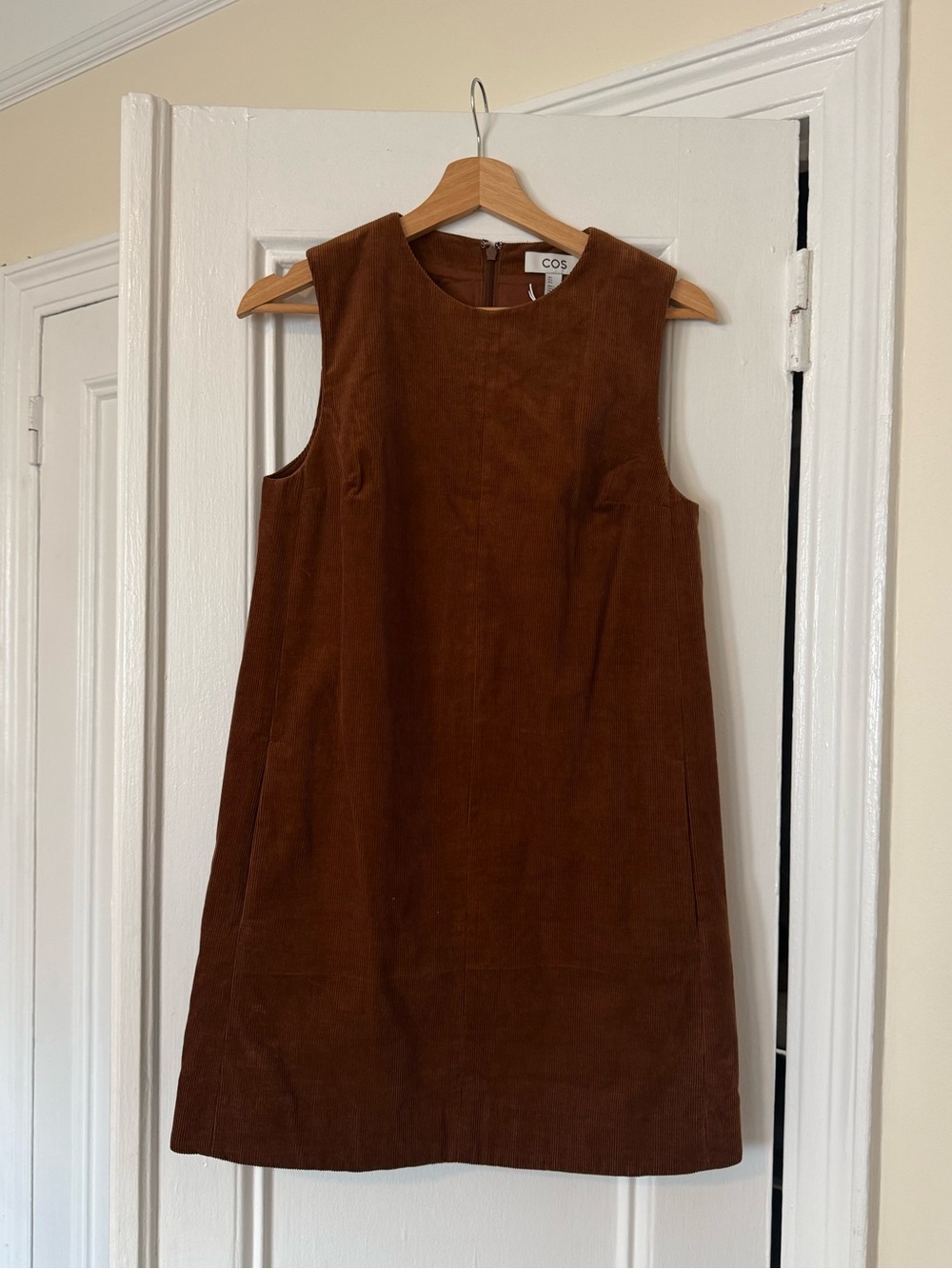 COS Sleeveless Corduroy Shift Dress in Brown NWT